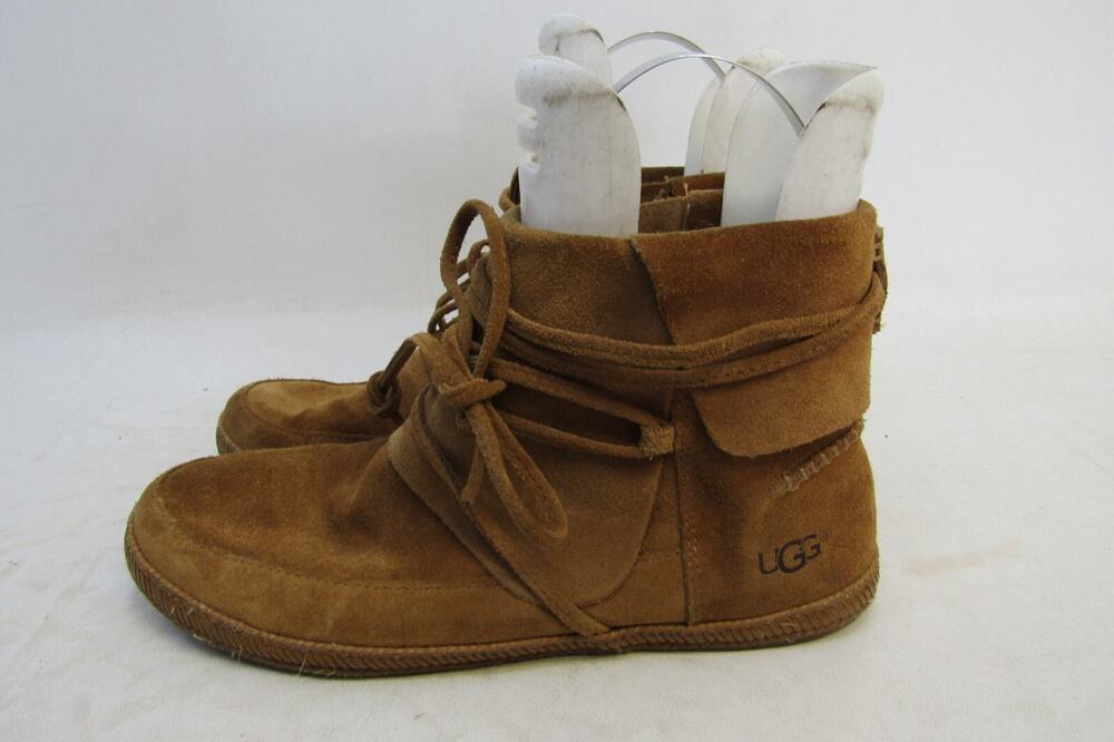 UGG Womens Size 8 M Brown Suede Zip Ankle Fashion Boots Bootie